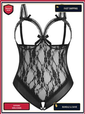 Plus Size Lace Babydoll Teddy Bodysuit One Piece Lingerie Sleepwear